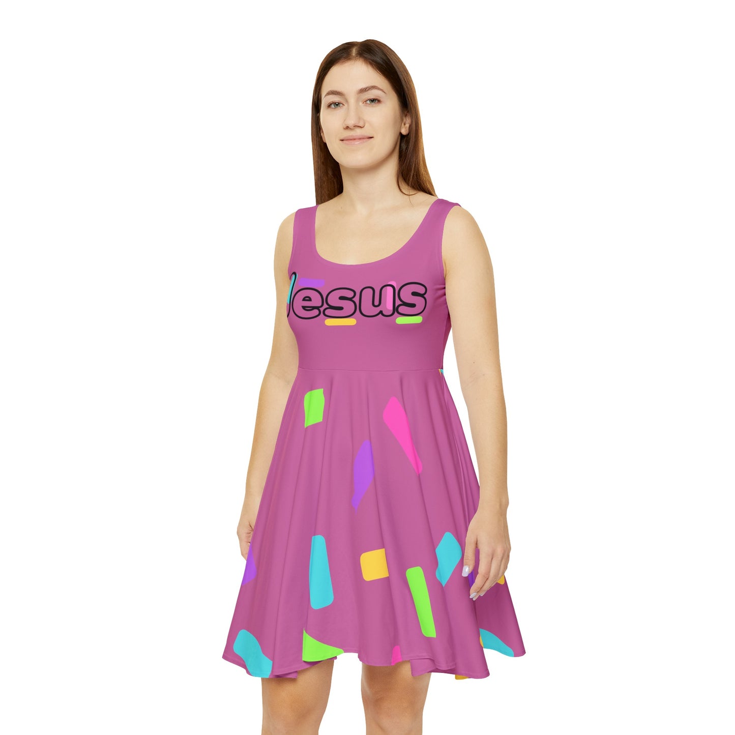 Jesus Confetti Pink Skater Dress