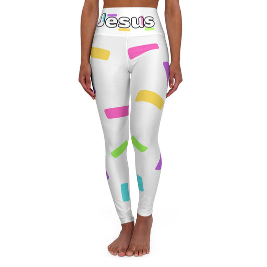 Jesus Confetti High Waisted Yoga Leggings