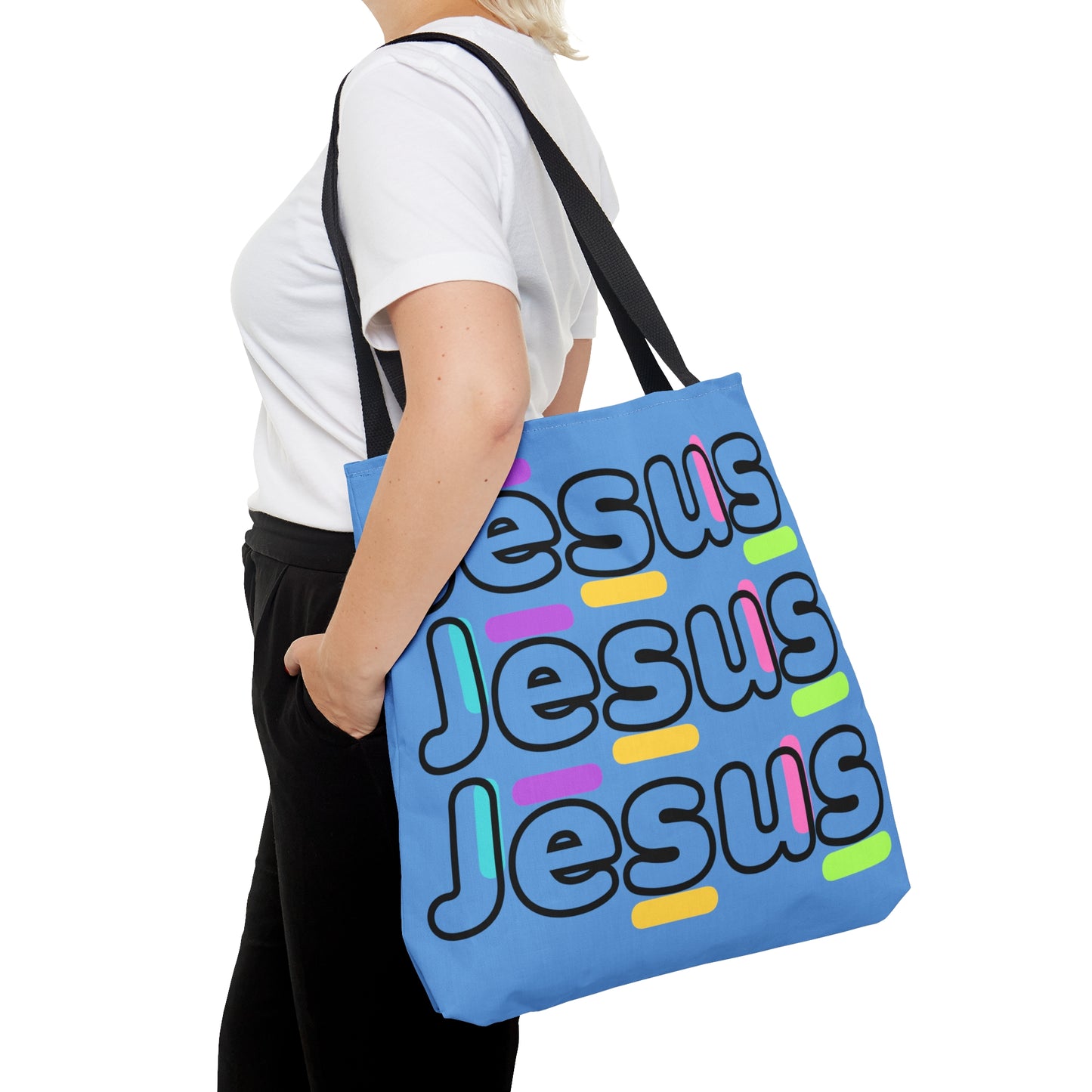 Jesus Confetti Blue Tote Bag