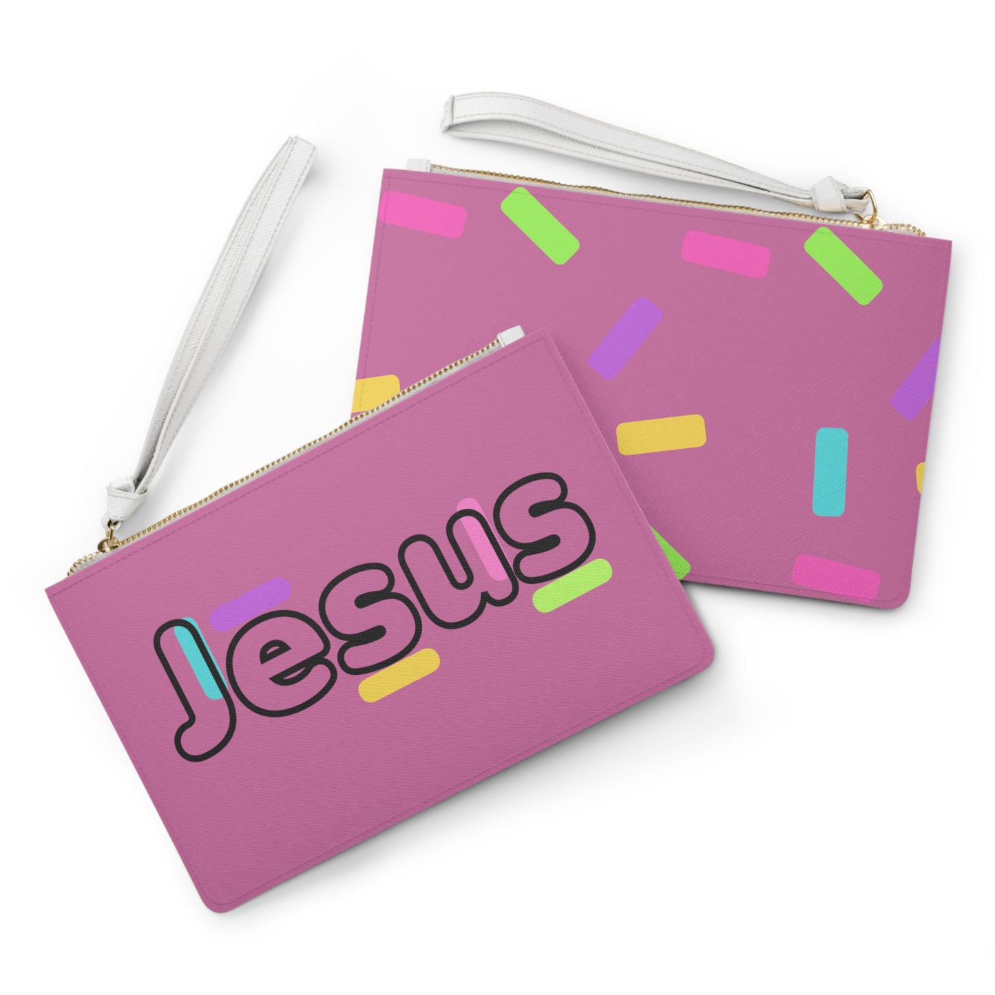 Jesus Confetti Pink Clutch Bag