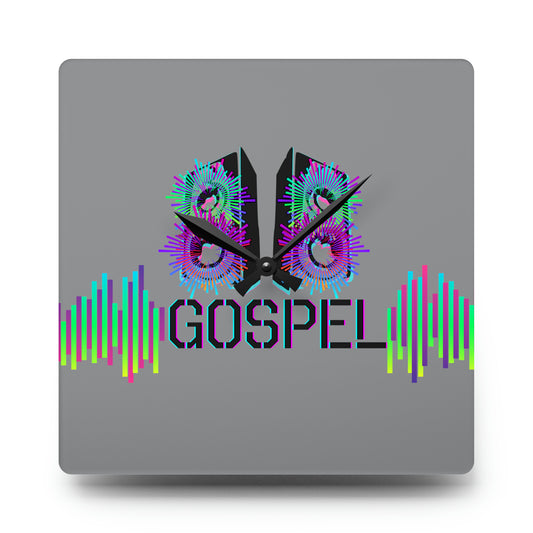 Gospel Speakers Grey Acrylic Wall Clock