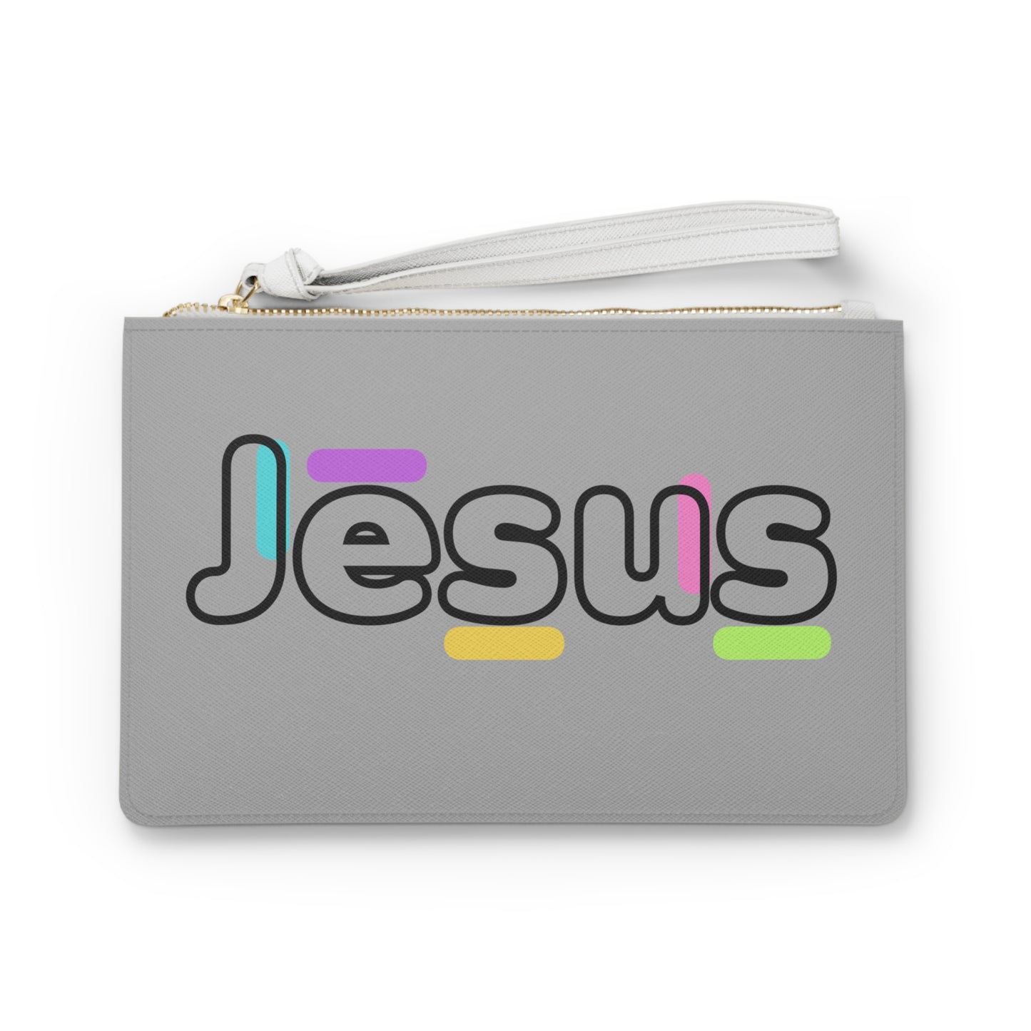 Jesus Confetti Grey Clutch Bag