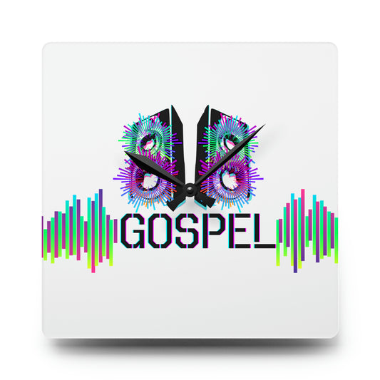 Gospel Speakers White Acrylic Wall Clock