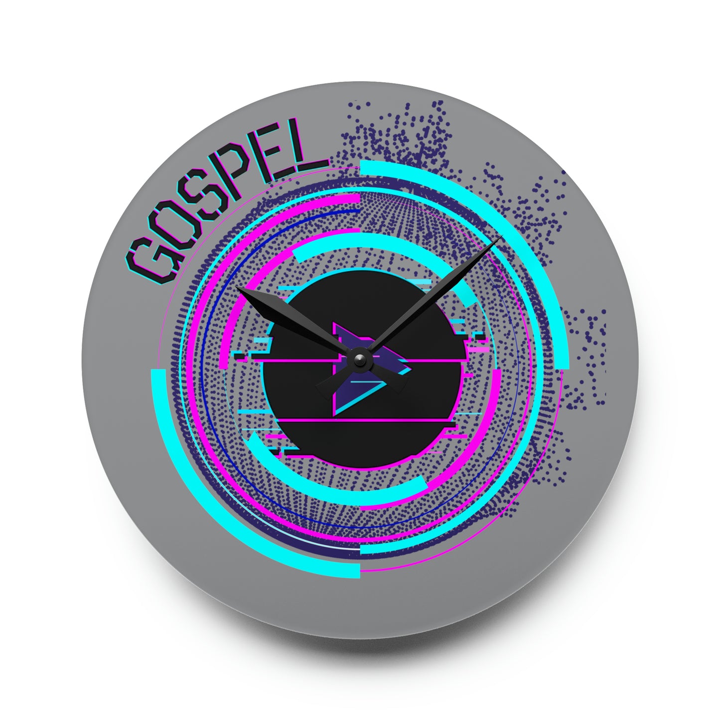 Gospel Press Play Grey Acrylic Wall Clock