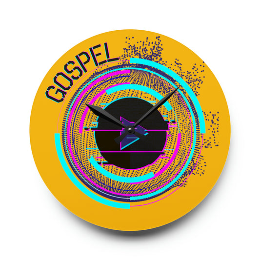 Gospel Press Play Gold Acrylic Wall Clock