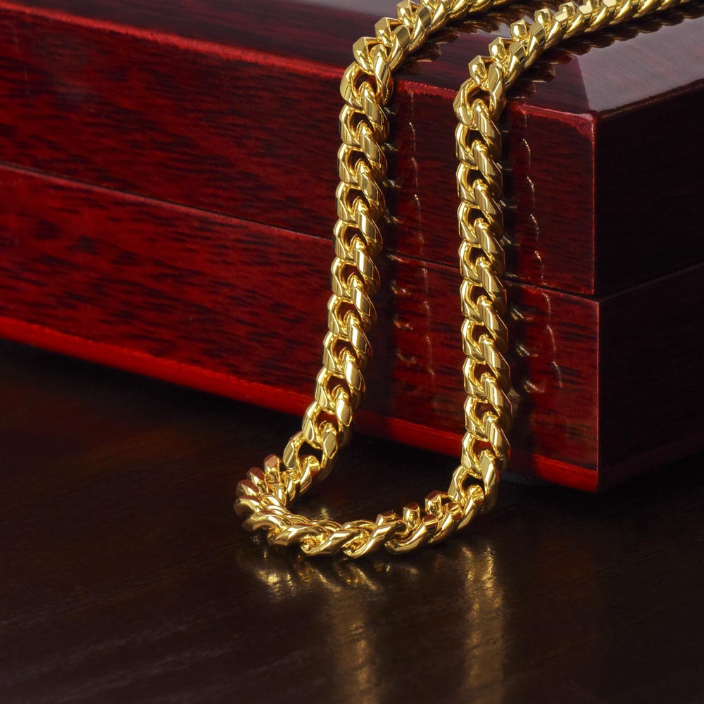 Cuban Link Chain(Stainless Steel/Yellow Gold Finish)