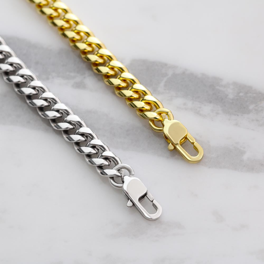 Cuban Link Chain(Stainless Steel/Yellow Gold Finish)